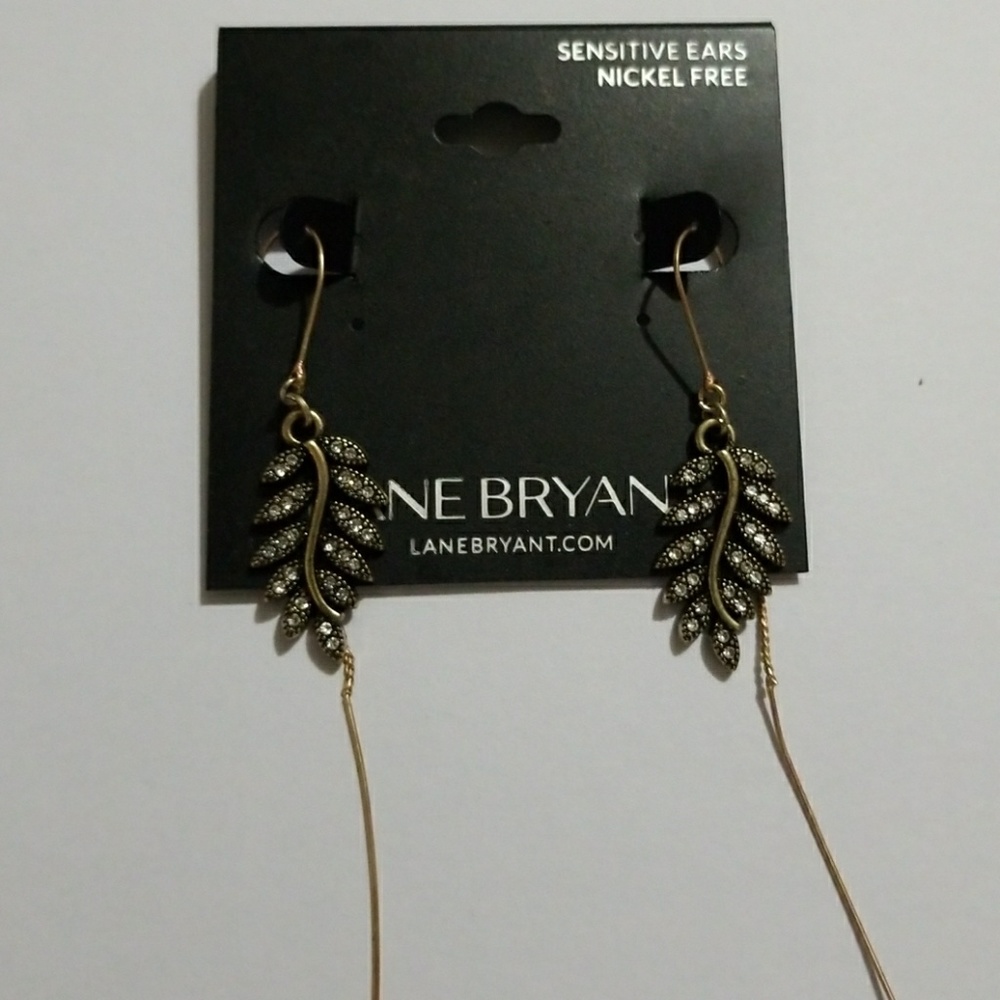 Brass Leaf Earrings - Lane Bryant